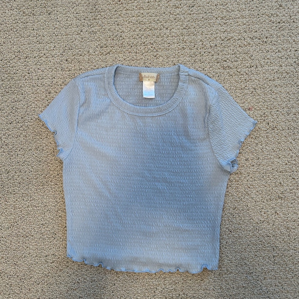Light Blue Altar’d State Ribbed Baby Tee